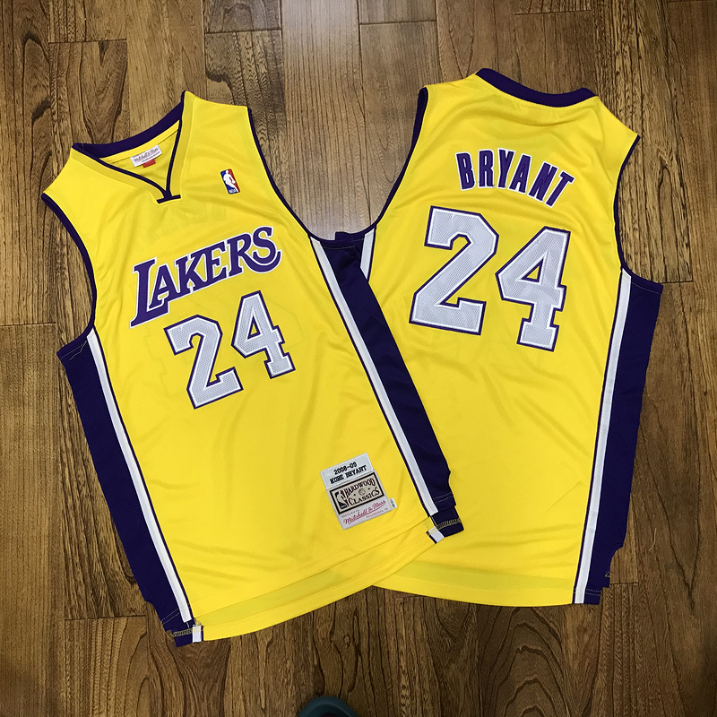 Men Los Angeles Lakers #24 Bryant yellow NBA Jersey Print->los angeles lakers->NBA Jersey